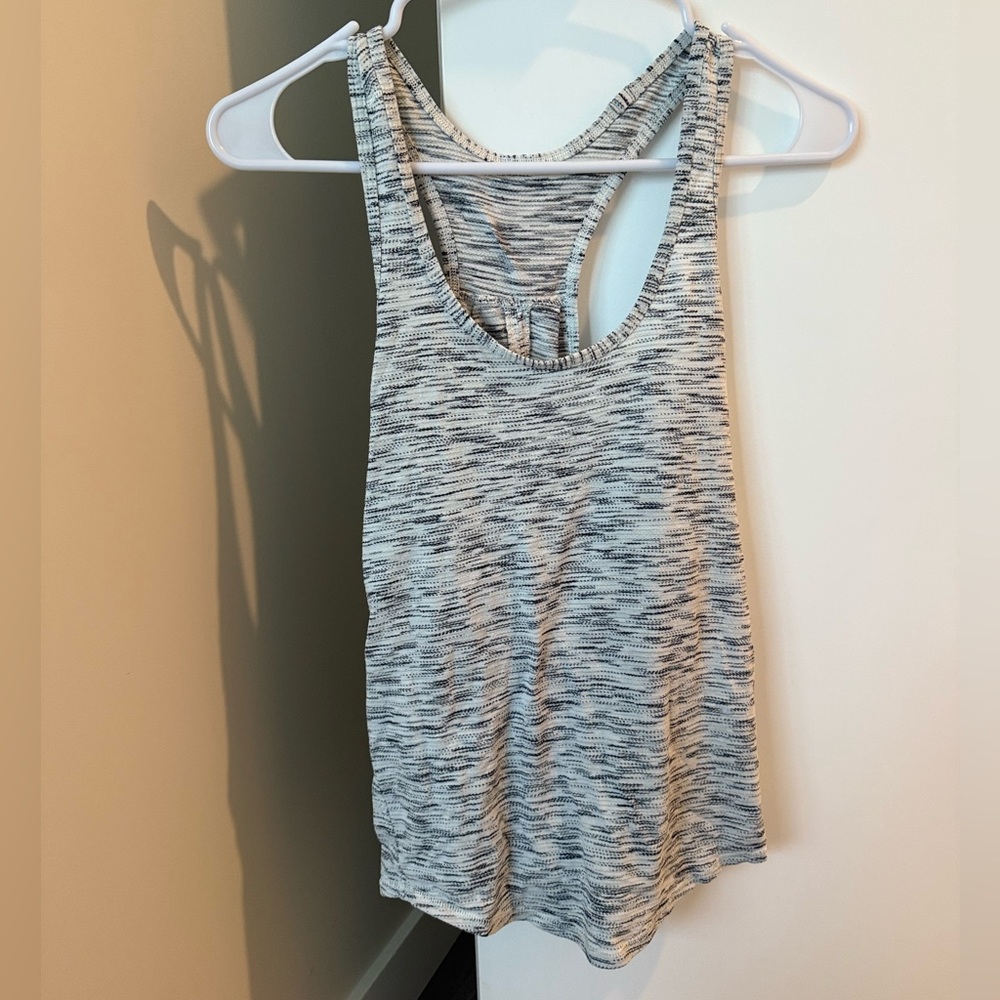 lululemon athletica Gray and white tie Tank Top